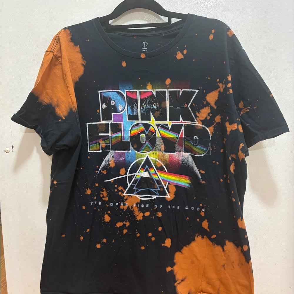 Pink Floyd Black Bleach Washed Graphic Tshirt